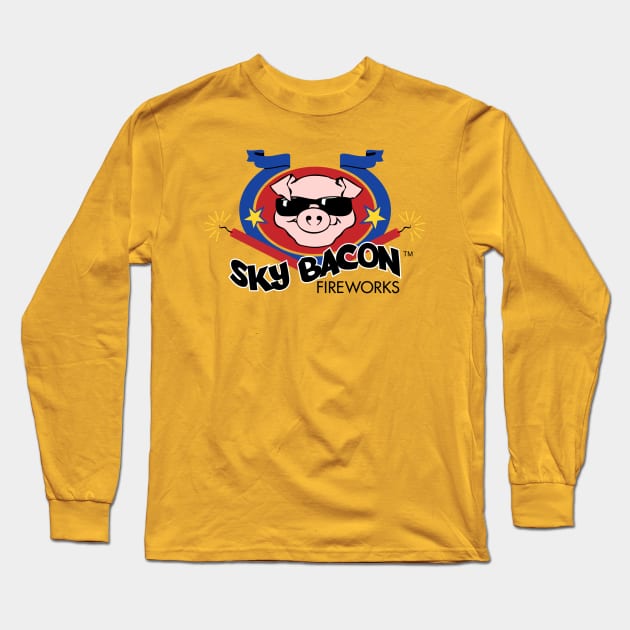 Sky Bacon Fireworks Long Sleeve T-Shirt by SkyBacon